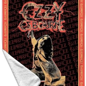 Rocksax - Ozzy Osbourne - Blizzard of Oz - Sherpa Fleece Throw (50 in x 60 in)
